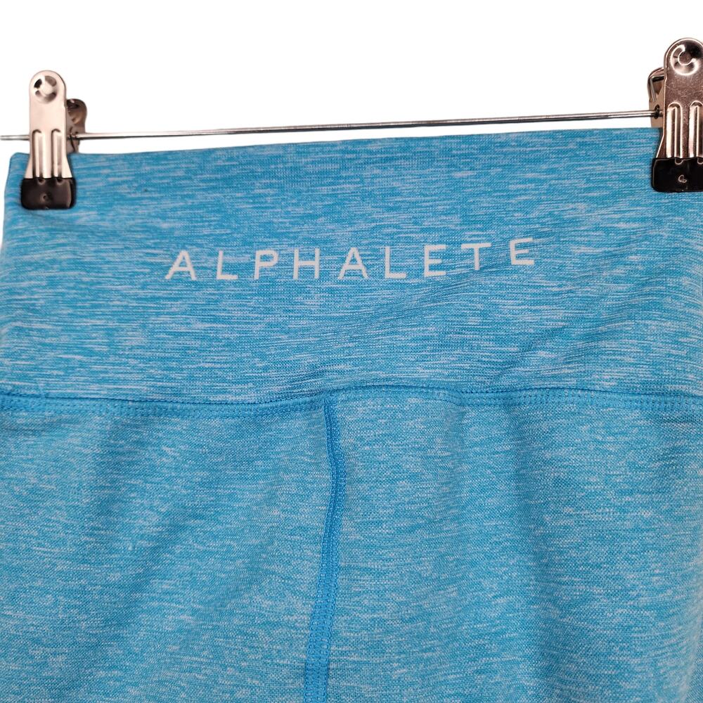 Alphalete Revival High Rise Baby Blue Seamless Workout Leggings Size Small - Picture 3 of 6
